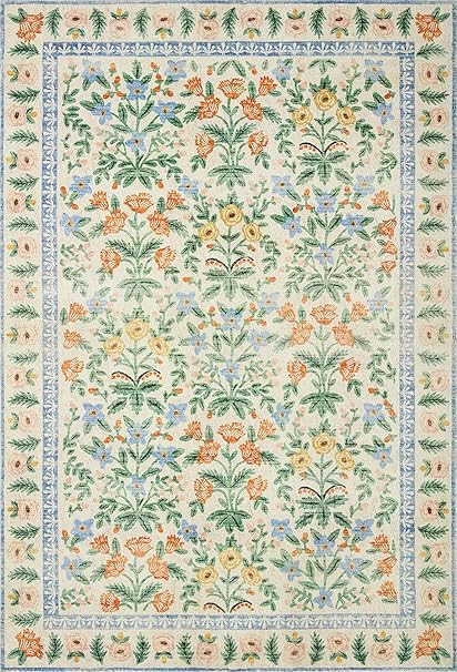 Rifle Paper Co. x Loloi Eden Collection EDE-02 Cream 7'-6" x 9'-6" Area Rug | Amazon (US)