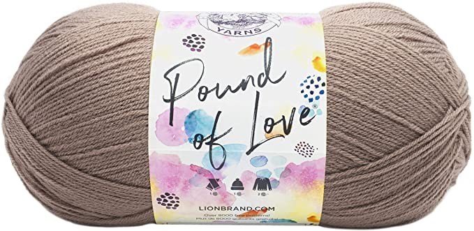 Lion Brand Yarn 550-125 Pound of Love Yarn, Taupe | Amazon (US)