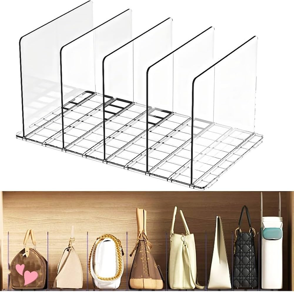 frtzal Purse Organizer for Closet, Shelf Dividers for Closet Organization Adjustable Plastic Hand... | Amazon (US)