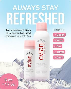 Evian Facial Spray Weekender Kit - Hydrating Mineral Water Mist for Face & Skin - Refreshes Makeu... | Amazon (US)