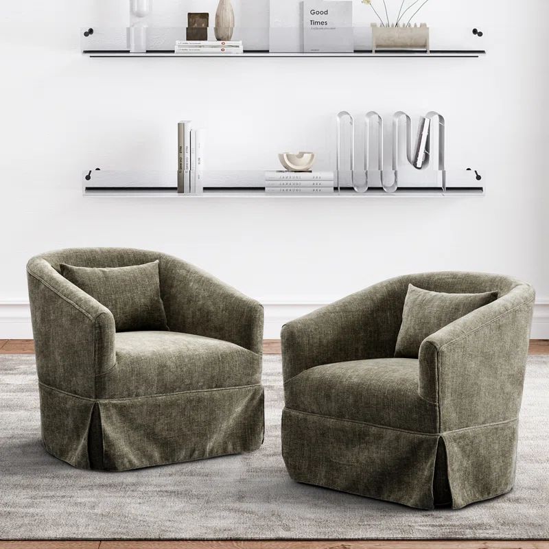 Finsted Upholstered Swivel Barrel Chair | Wayfair North America