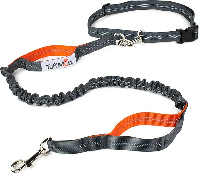 Tuff Mutt Hands-Free Waist Leash for Dog Walking, Running and Hiking, Adjustable Belt with Double... | Amazon (US)