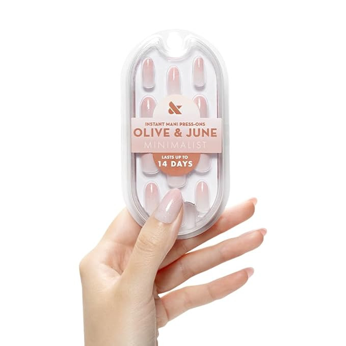 Olive & June Minimalist Instant Mani Press On Nails (Glue) | 42 Fake Nails, 21 Sizes | Non-Toxic,... | Amazon (US)