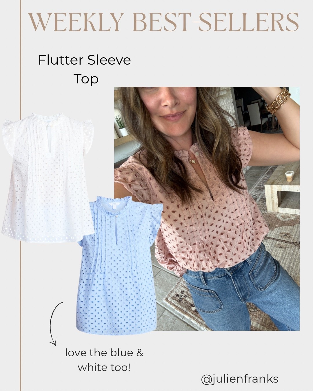 This is truly the perfect spring top. I love the flutter sleeve detail and how feminine it feels! 🤍

#LTKSeasonal #LTKootd #LTKmomlife