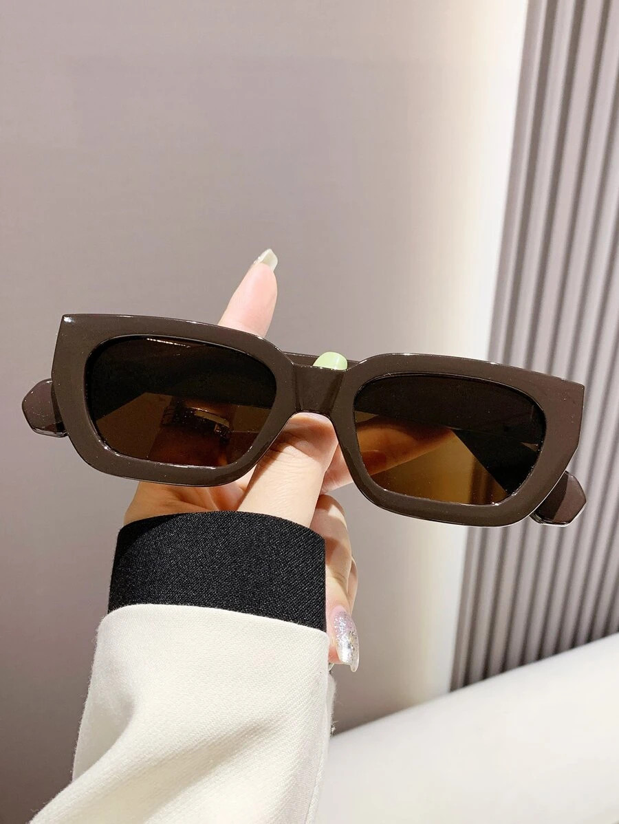 1pc Women's Fashionable Square Shaped Decorative Plastic Sunglasses | SHEIN