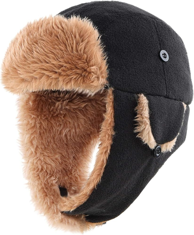 Toddler Boys Kids Fleece Trapper Winter Hat with Ear Flaps Warm Hat | Amazon (US)