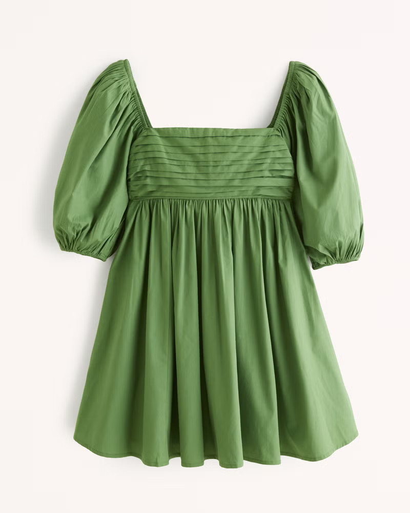 Emerson Ruched Puff Sleeve Mini Dress | Abercrombie & Fitch (US)