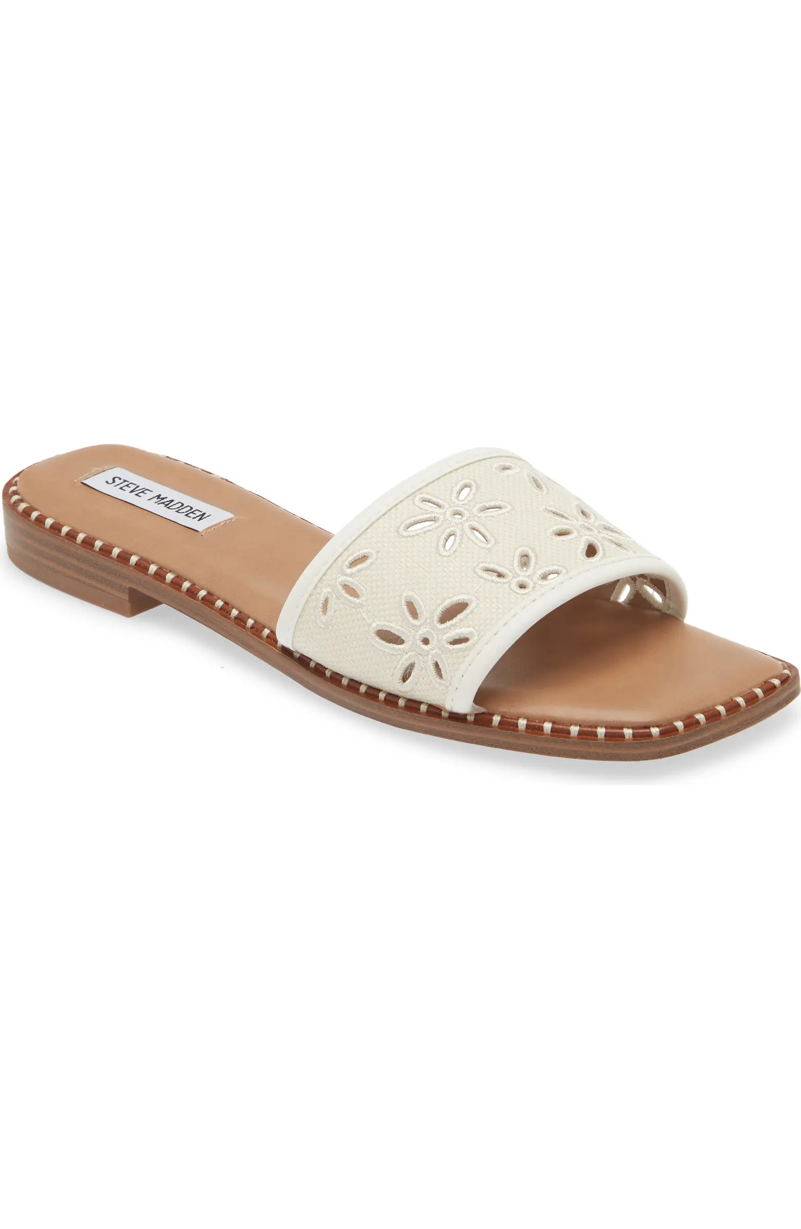 Steve Madden Nolitta Embroidered Eyelet Slide Sandal (Women) | Nordstromrack | Nordstrom Rack