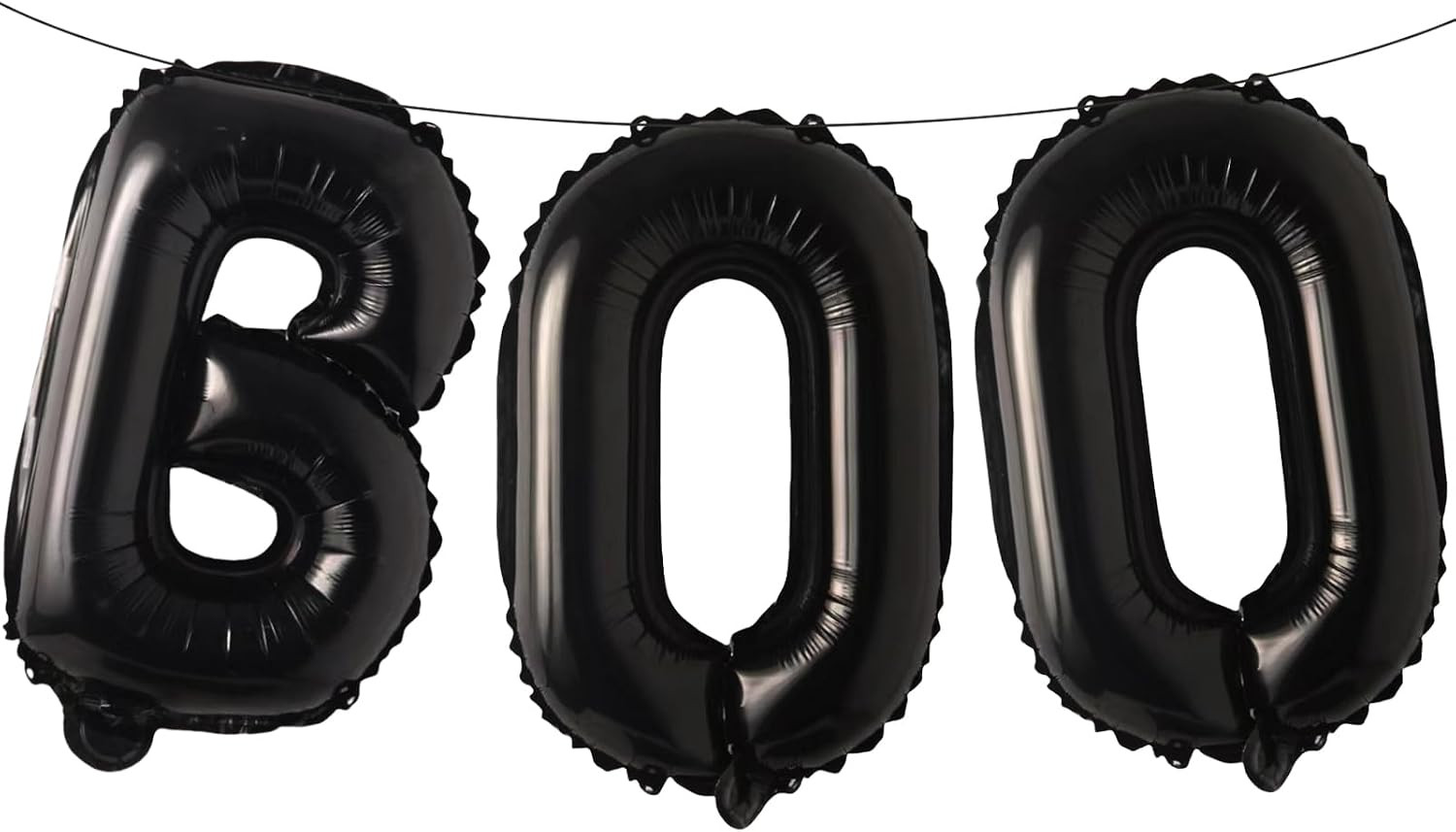 16 Inches Black 'BOO' Balloons - Mylar Indoor Outdoor Halloween Balloons, Spooky Foil Letter Balloons Banner for Trick or Treat, Haunted House, Halloween Party Decorations | Amazon (US)
