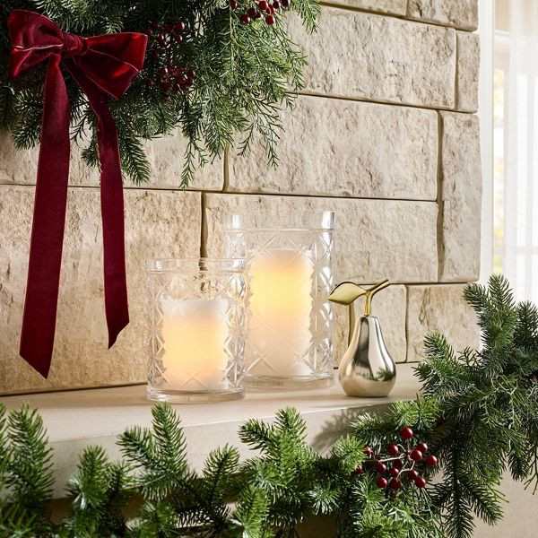 Small Etched Glass Hurricane - Threshold™ designed with Studio McGee | Target