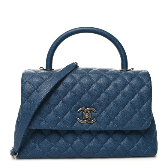 CHANEL Caviar Quilted Small Coco Handle Flap Blue | FASHIONPHILE | FASHIONPHILE (US)