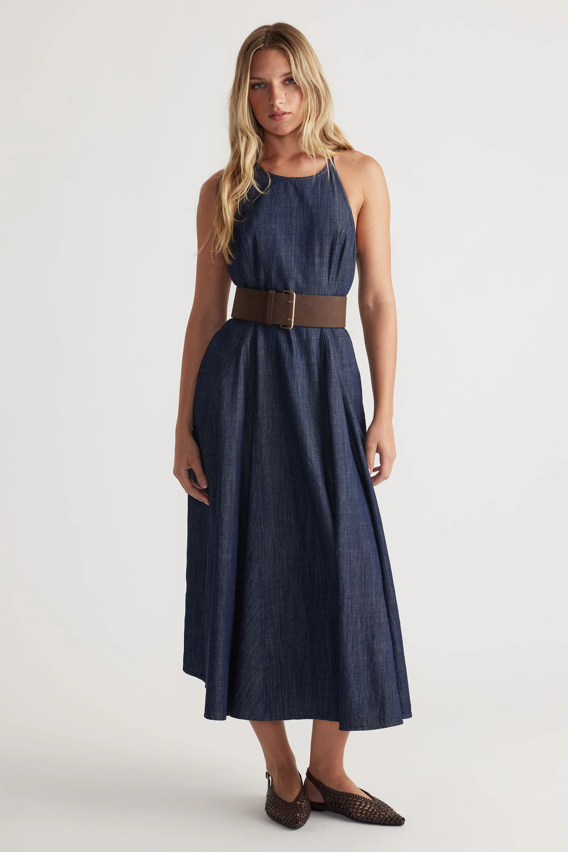 Darcy Denim Maxi Dress - Dark Wash | DECJUBA