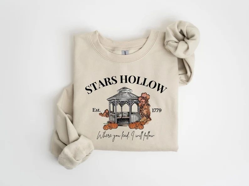 Stars Hollow Sweatshirt, Stars Hollow Where You Lead I Will Follow Shirt, Vintage Style Lukes Din... | Etsy (US)