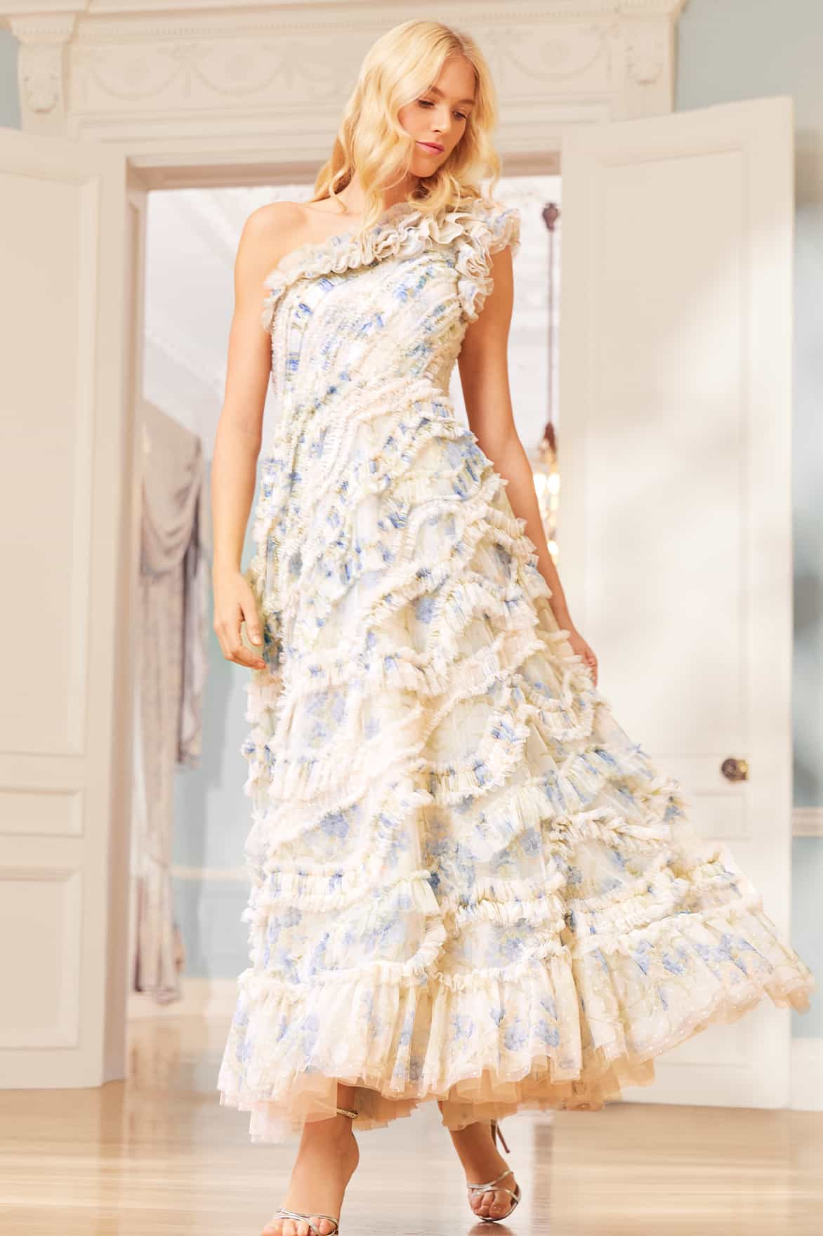 Summer Posy Aaliyah One-Shoulder Gown | Needle & Thread US