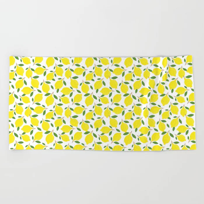 Lemons Beach Towel | Society6