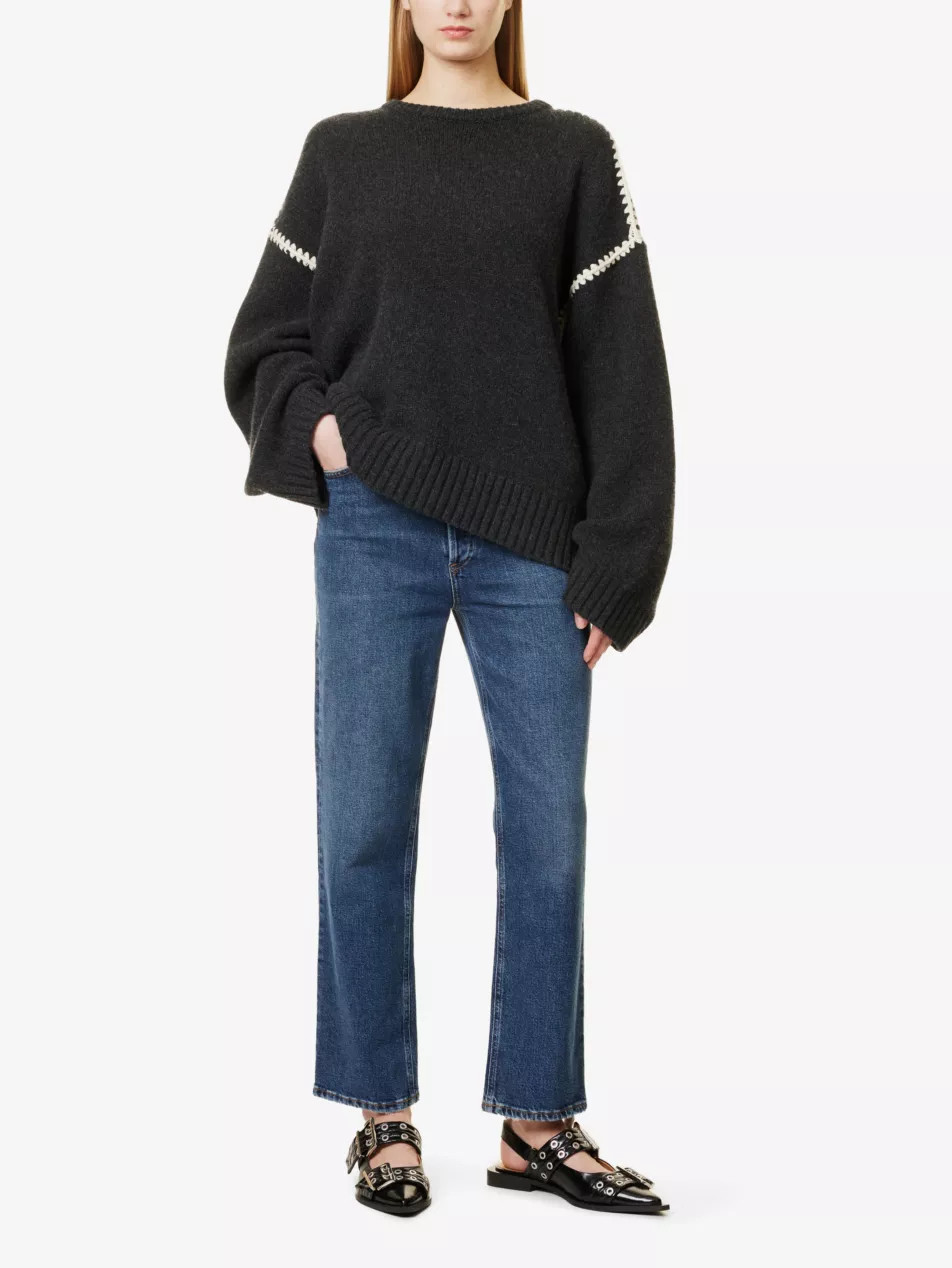 90's Pinch Waist Straight-Leg High-Rise Stretch-Denim Jeans | Selfridges
