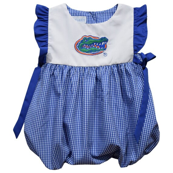 Florida Gators Embroidered Royal Gingham Girls Bubble - Etsy | Etsy (US)