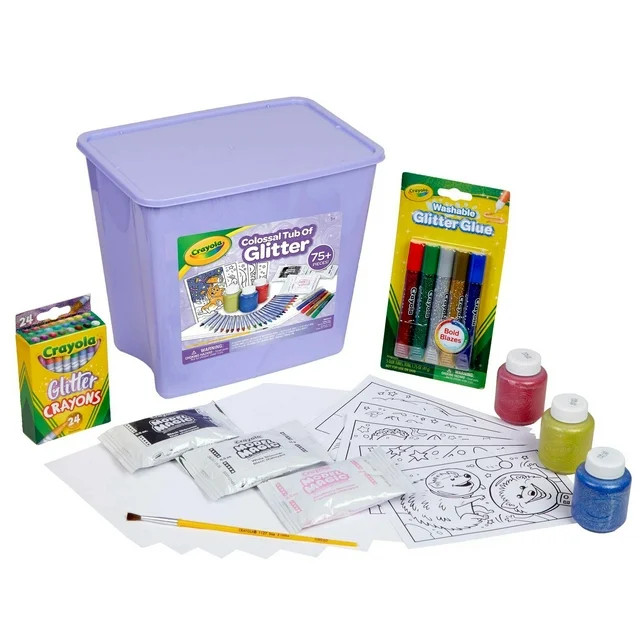 Crayola Glitter Arts and Crafts Kit, 80+ School Supplies, Glitter Toy, Holiday Gift for Kids, Chi... | Walmart (US)