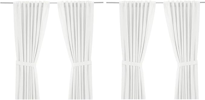 IKEA Ritva White Curtain Set - Size: W:57" x L98 (2 Pair, White) | Amazon (US)