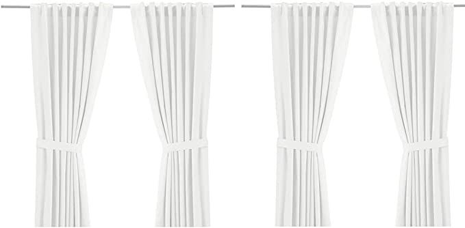 IKEA Ritva White Curtain Set - Size: W:57" x L98 (2 Pair, White) | Amazon (US)