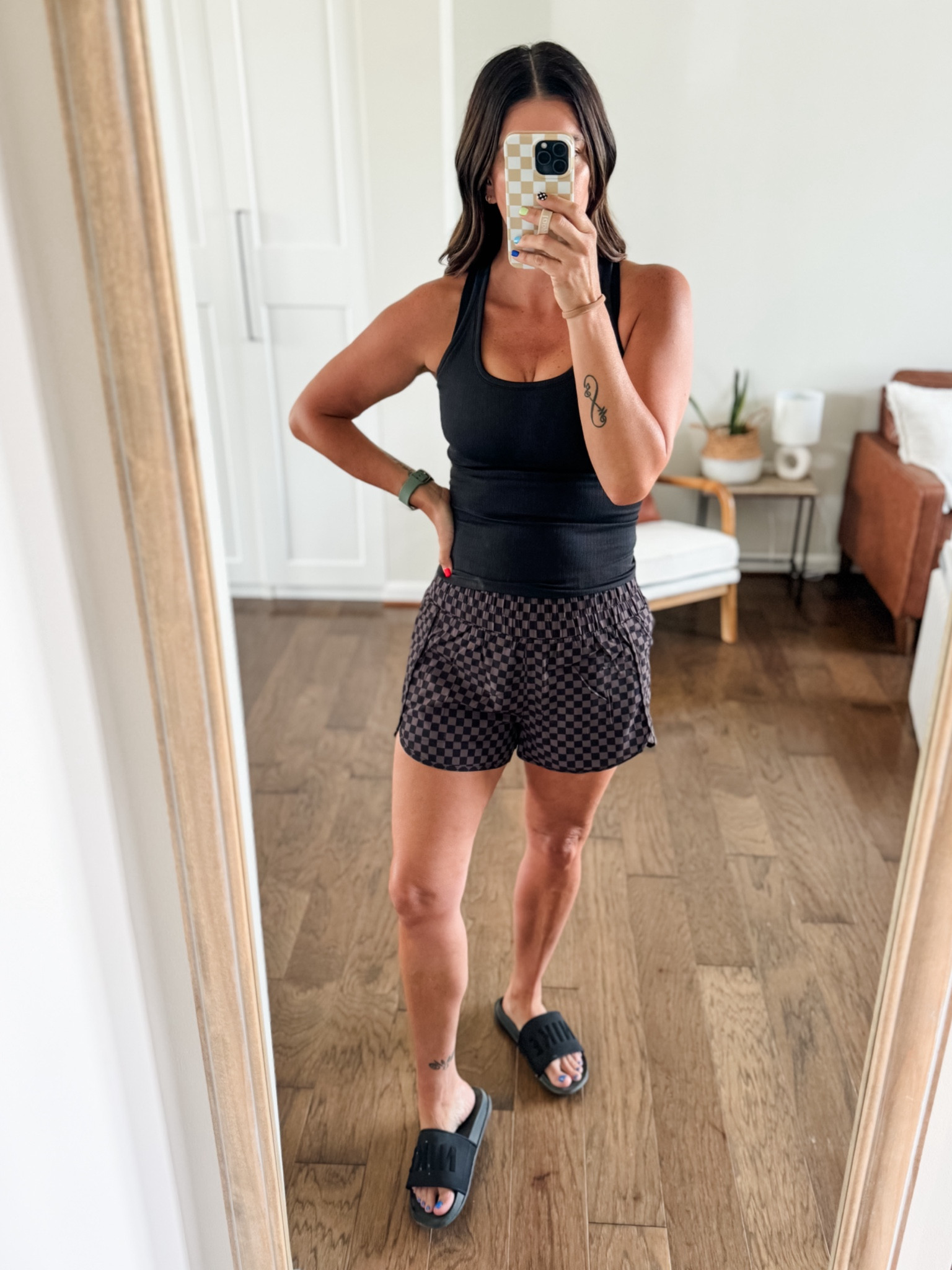 Championship
Sunday Baseball Mom OOTD 
Casual outfit style 
Gym shorts 
Athletic wear 

Small in tank ;prefer mediums 
Large in shorts 
Shoes TTS

#LTKMidsize #LTKFindsUnder100 #LTKActive