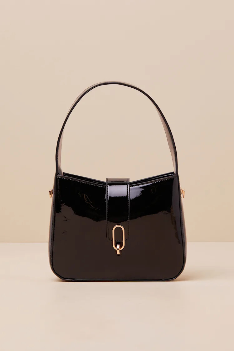 Distinct Perfection Black Patent Handbag | Lulus