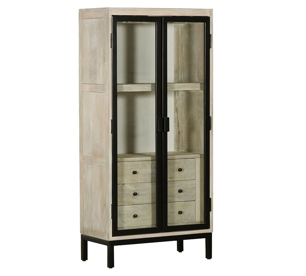 Tinen 34"" Bar Cabinet, Cream | Pottery Barn (US)