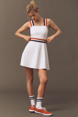 Beach Riot x Anthropologie USA Pleated Mini Dress | Anthropologie (US)
