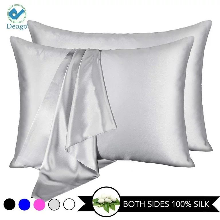 Deago Silk Pillowcases for Hair and Skin with Envelope Closure Pillow cases Soft Satin Pillow Cov... | Walmart (US)