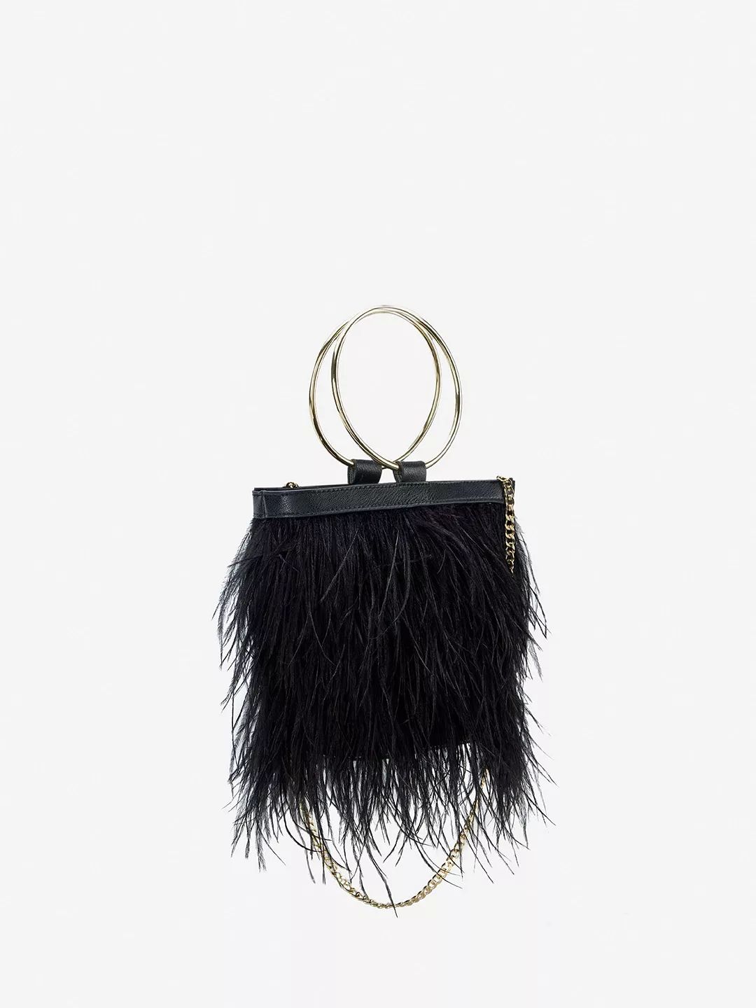 Mint Velvet Feather Bag, Black | John Lewis (UK)
