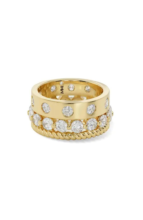 Melinda Maria Ashley Venice Set of 3 Rings in Gold-White at Nordstrom, Size 9 | Nordstrom