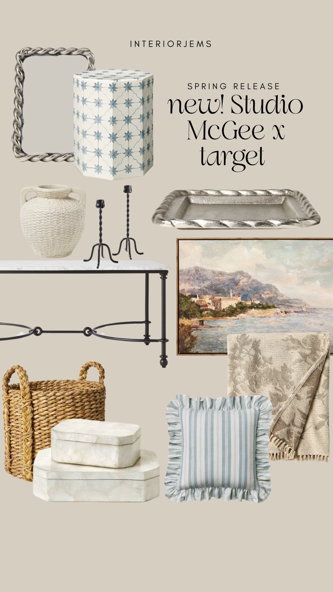 New Studio, McGee for target spring arrivals, loving all of these marble top coffee table, silver tray, set of candlesticks, extra large basket, throw pillow, home decor, furniture

#LTKSaleAlert #LTKHome