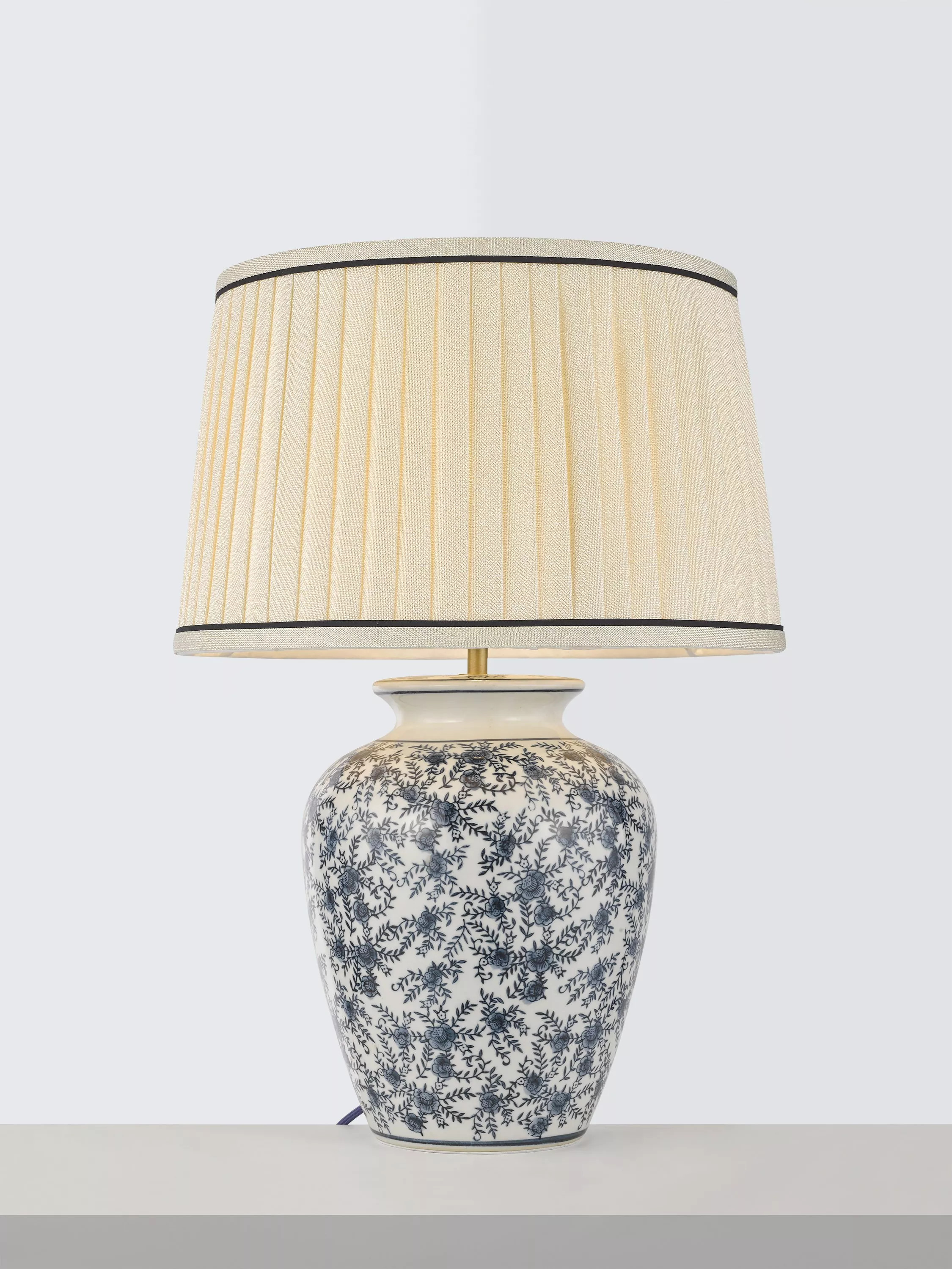 John Lewis Harroway Heritage Ceramic Floral Table Lamp, Navy | John Lewis (UK)