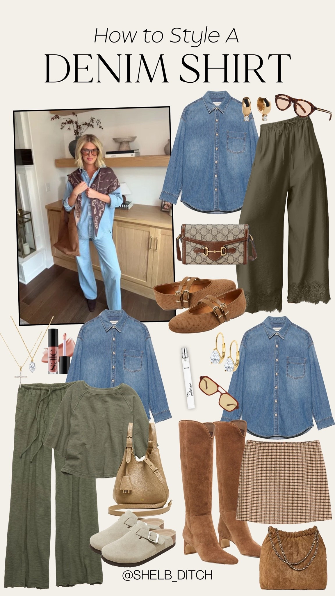 How to style a denim shirt! Denim Aritzia shirt. Fall fashion. Trendy fall style. Versatile fall outfit.

#LTKSeasonal #LTKootd #LTKgrwm