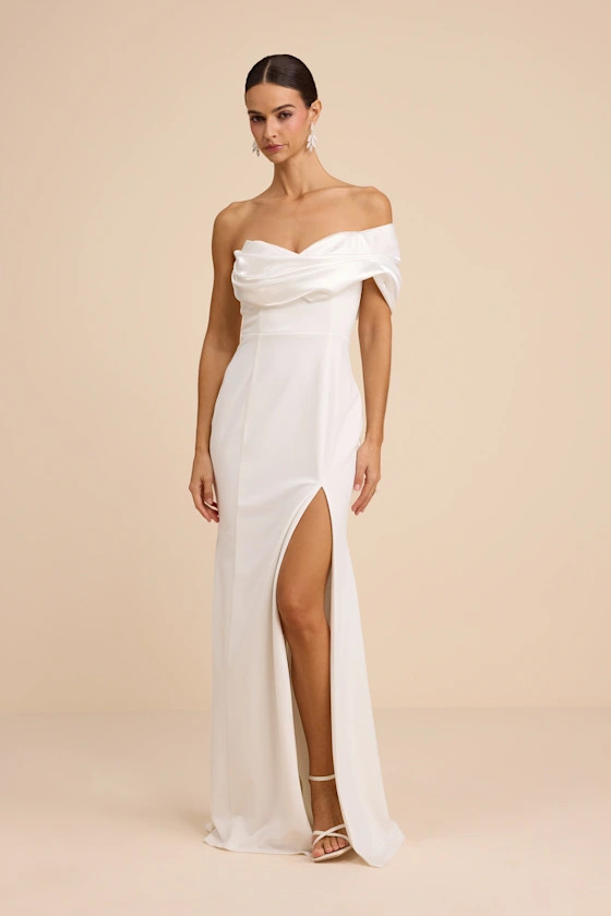 Beaumont White Asymmetrical Mermaid Maxi Dress | Lulus