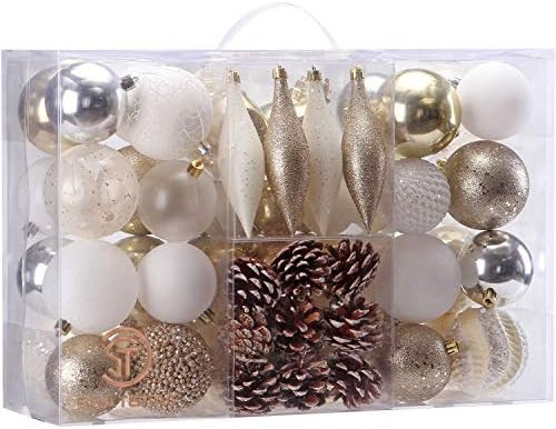 Sea Team 73 Pieces of Assorted Shatterproof Christmas Ball Ornaments Set Seasonal Decorative Hang... | Amazon (US)