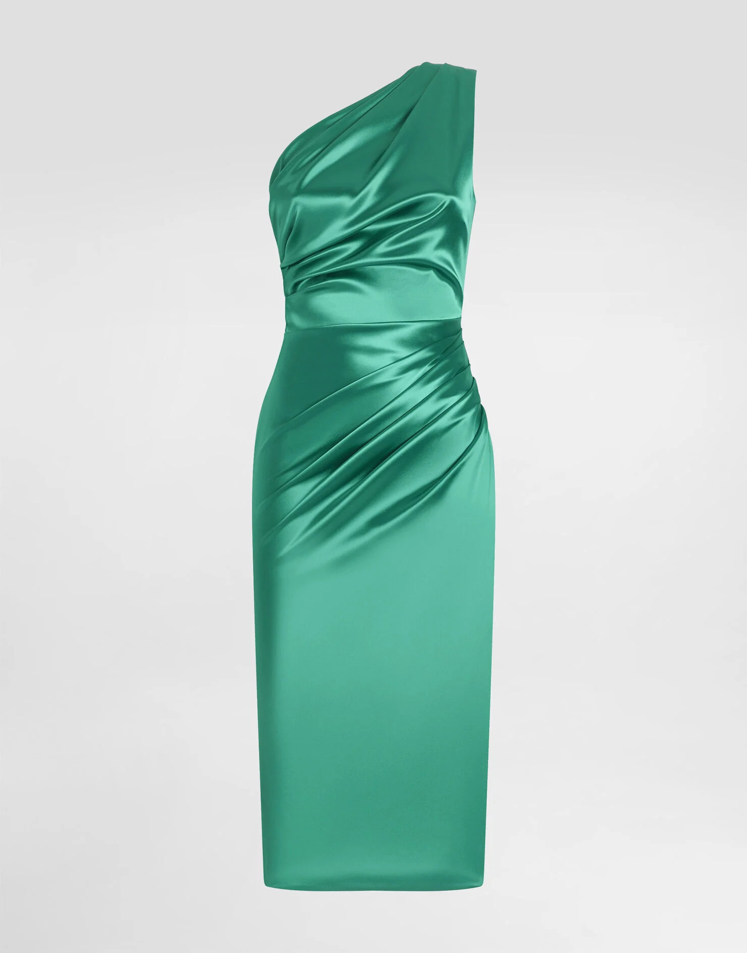 One-shoulder stretch satin dress | Dolce & Gabbana US