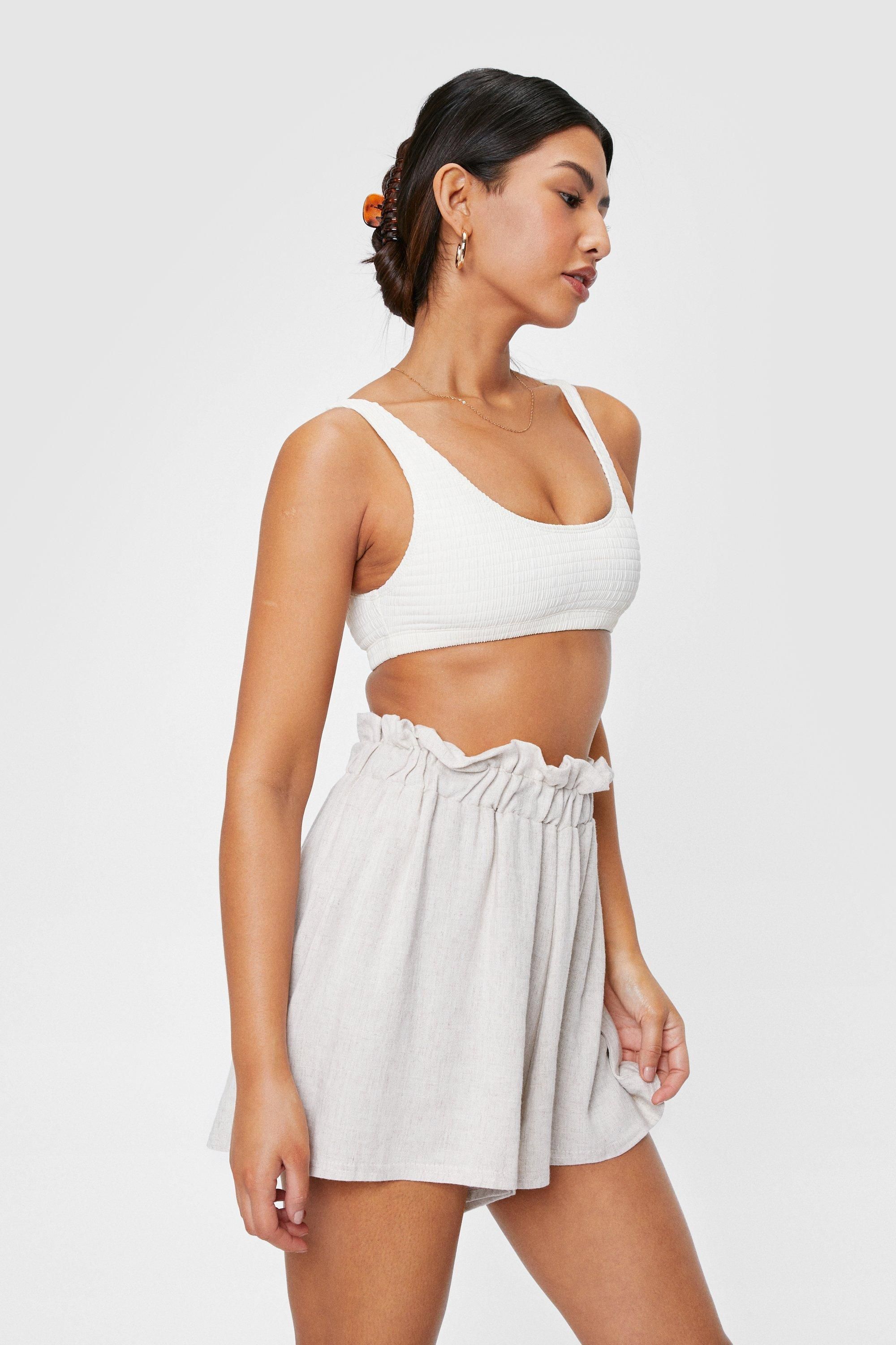 Linen Look Paperbag Waist Cover Up Beach Shorts | NastyGal (UK, IE)
