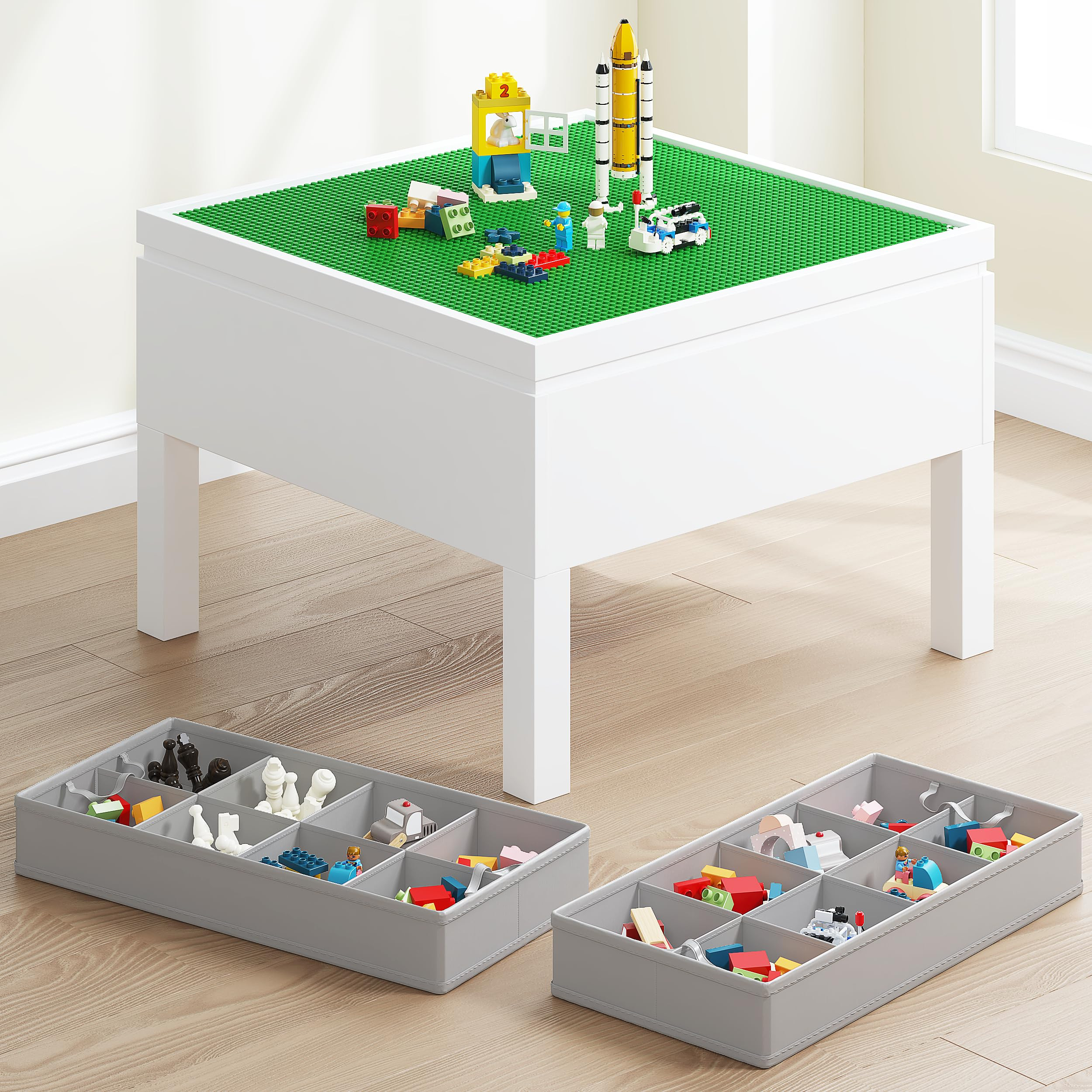 UTEX 3 in 1 Kids Activity Table with Storage, Kids Construction Play Table Compatible with Lego a... | Amazon (US)