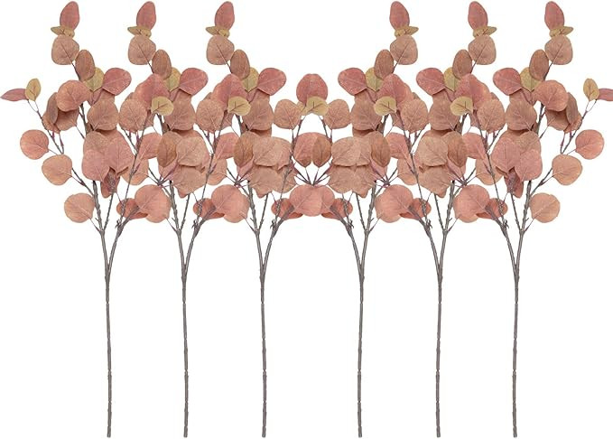 ZHIIHA Pack of 6 Artificial Silver Dollar Eucalyptus Leaves Artificial Greenery Faux Holiday Chri... | Amazon (US)