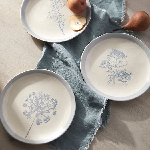 Floral Dessert Plate, Blues | Terrain