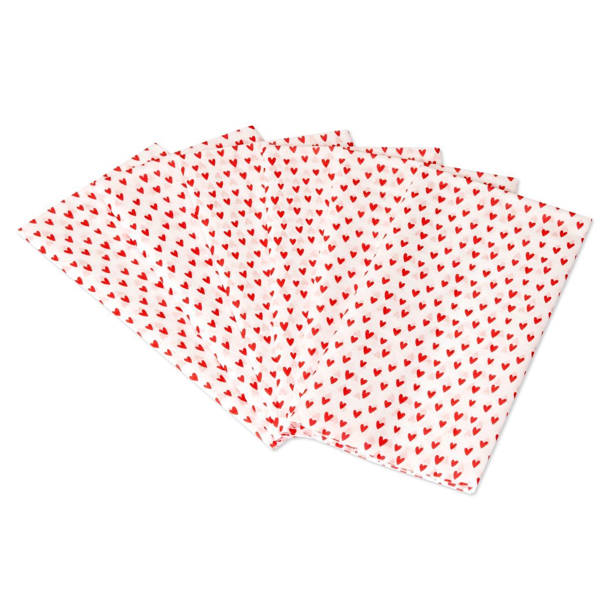6 Sheet Red Hearts on White Tissue Paper | Target