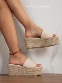 Women Slide Sandals Espadrille Platform Shoes SKU: sx2204191343703717(500+ Reviews)$26.30$24.99Jo... | SHEIN