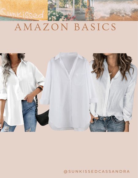 I always keep a white button down blouse in my wardrobe. Right now I like my fit a bit oversized.
These three styles are each under $30 on Amazon   

#LTKstyletip #LTKunder50 #LTKworkwear