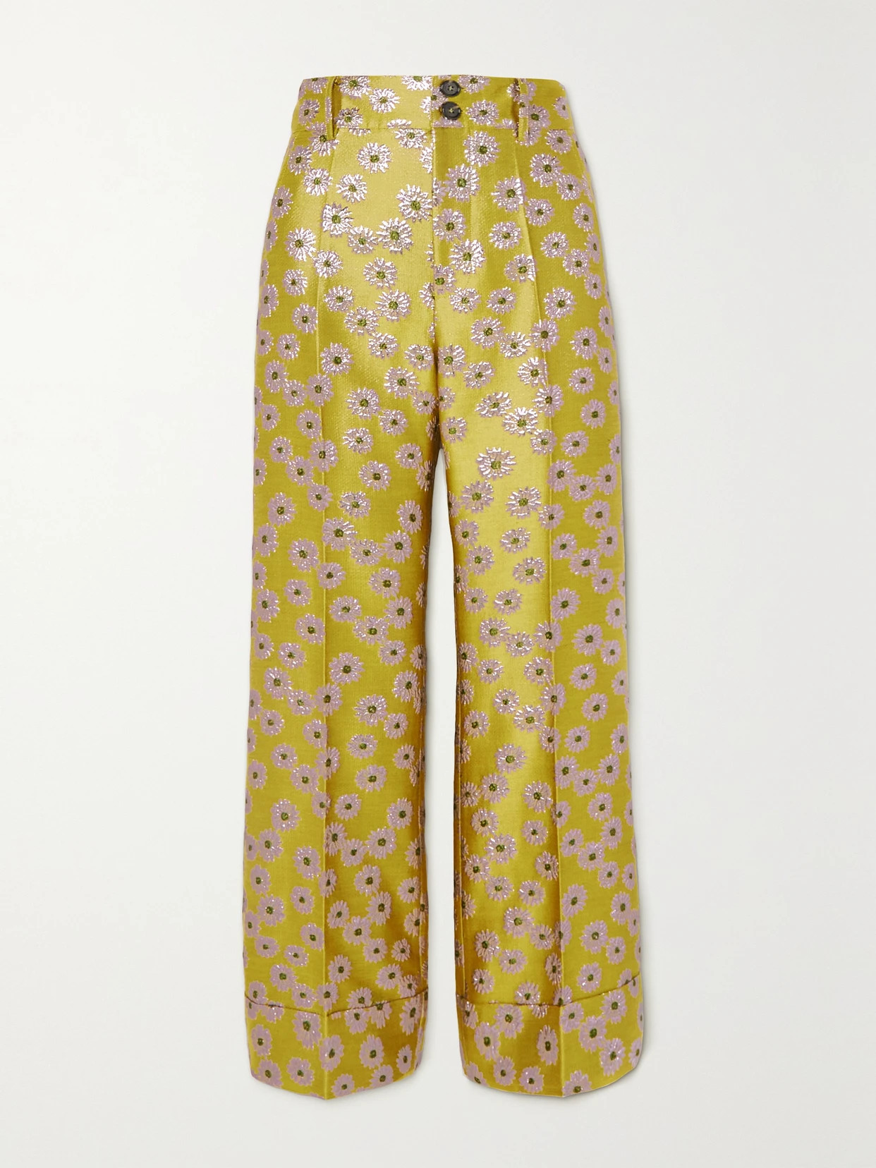 La DoubleJ - Hendrix Metallic Brocade Straight-leg Pants - Yellow | NET-A-PORTER (US)