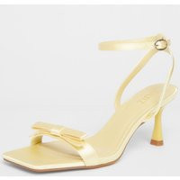 Womens Yellow Satin Bow Heels - 6 | NastyGal UK