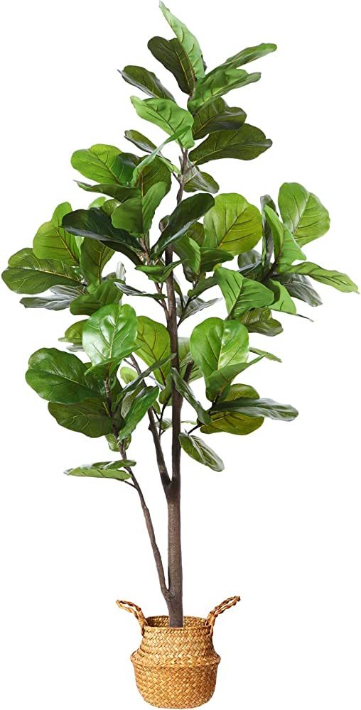 MOSADE Artificial Fiddle Leaf Fig Tree 65" Fake Potted Ficus Lyrata Plant with Handmade Seagrass ... | Amazon (US)