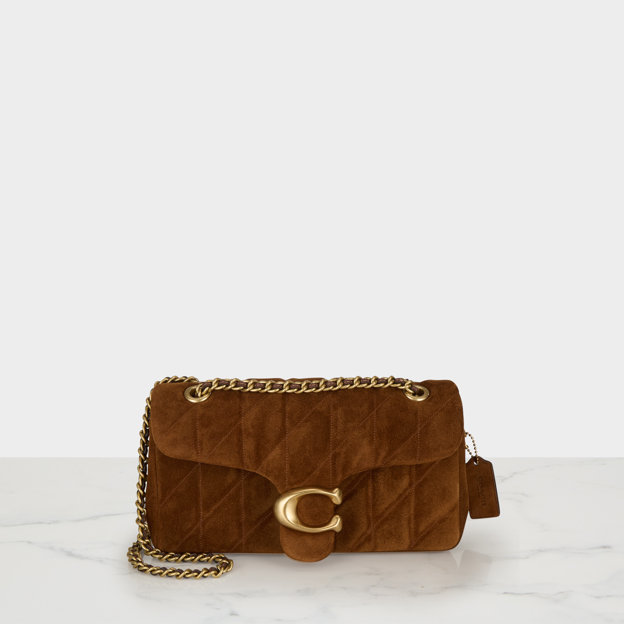 COACH Tabby 26 Suede Shoulder Bag - Warm Brown | Brown Thomas (IE)