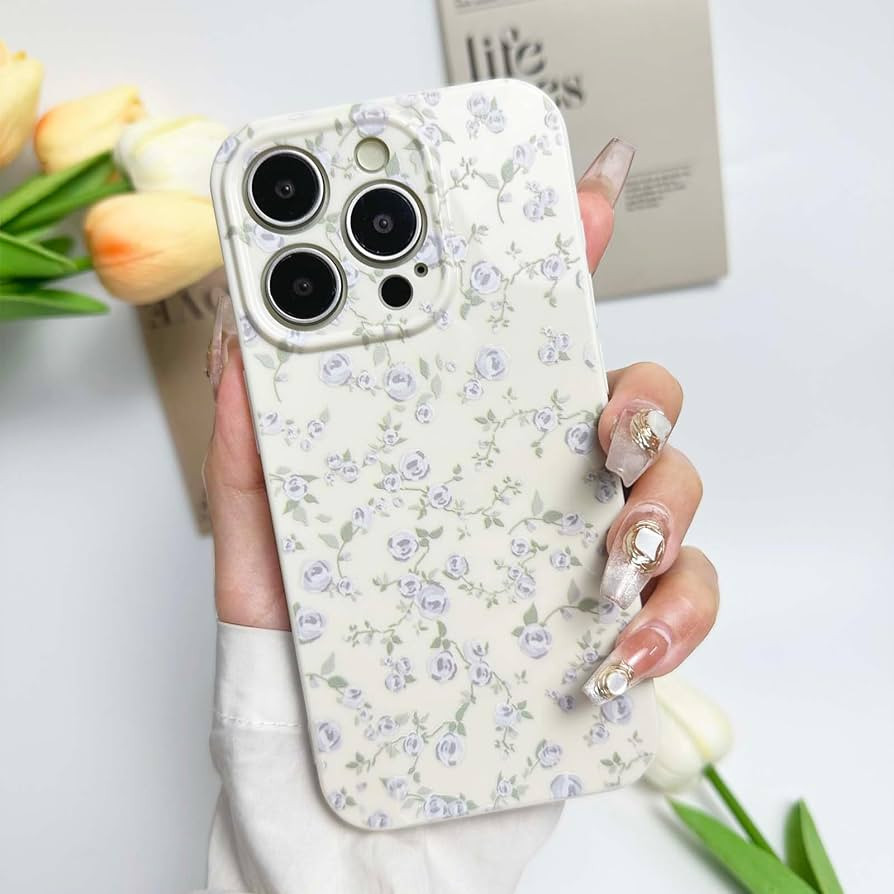 Floral Case for iPhone 15 Pro Cute Flower Rose Pattern Aesthetic for iPhone 15 Pro Case Vintage G... | Amazon (US)
