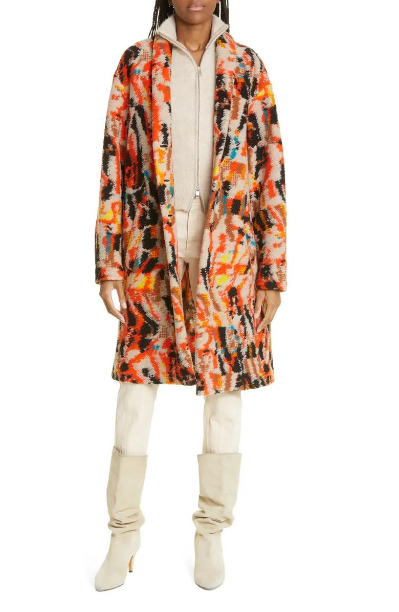 Isabel Marant Étoile Sharon Abstract Longline Coat | Nordstrom | Nordstrom